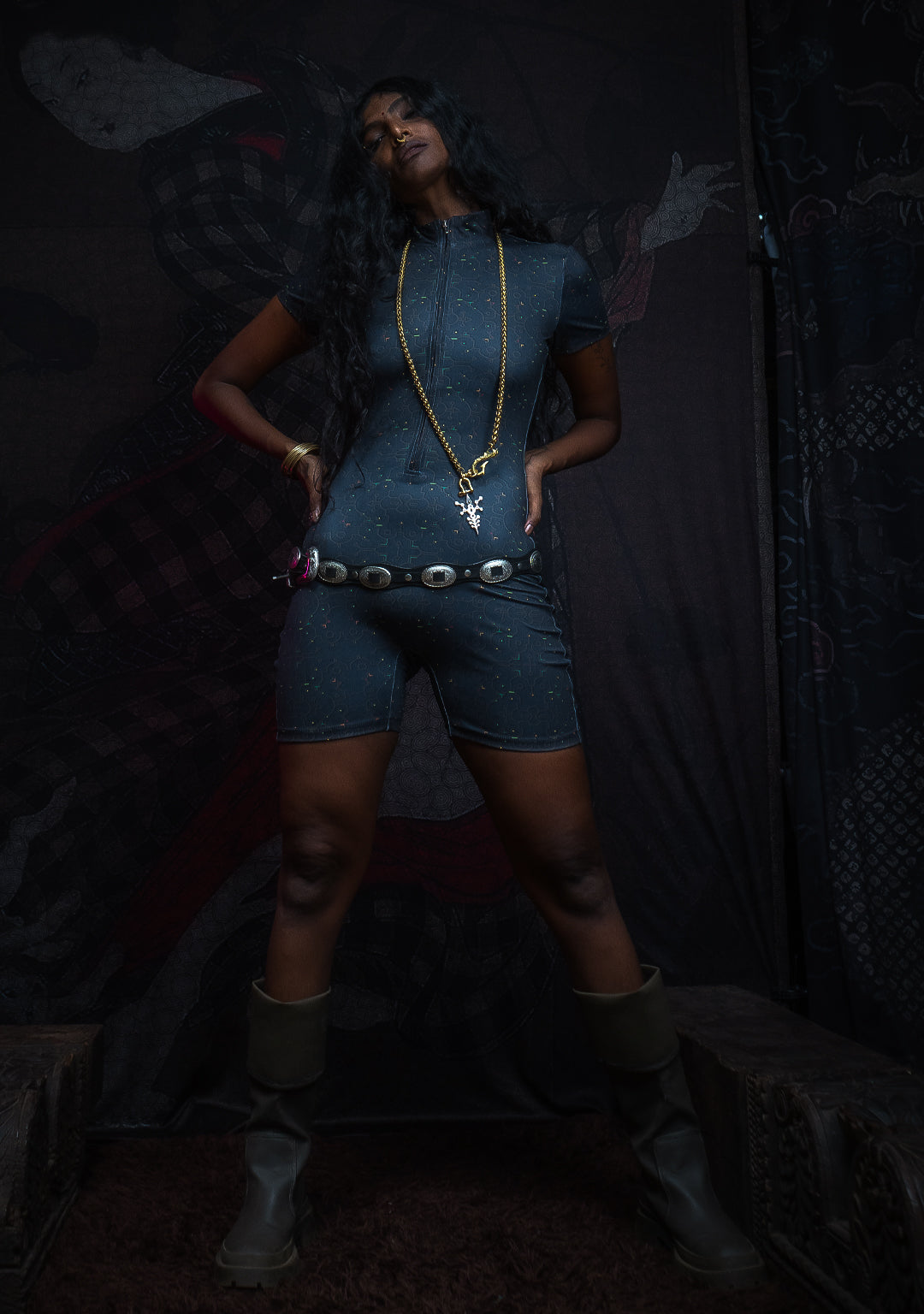 Bodysuit Short / Recycled Soft Poliester - REBIRTH OF IKARO Forest